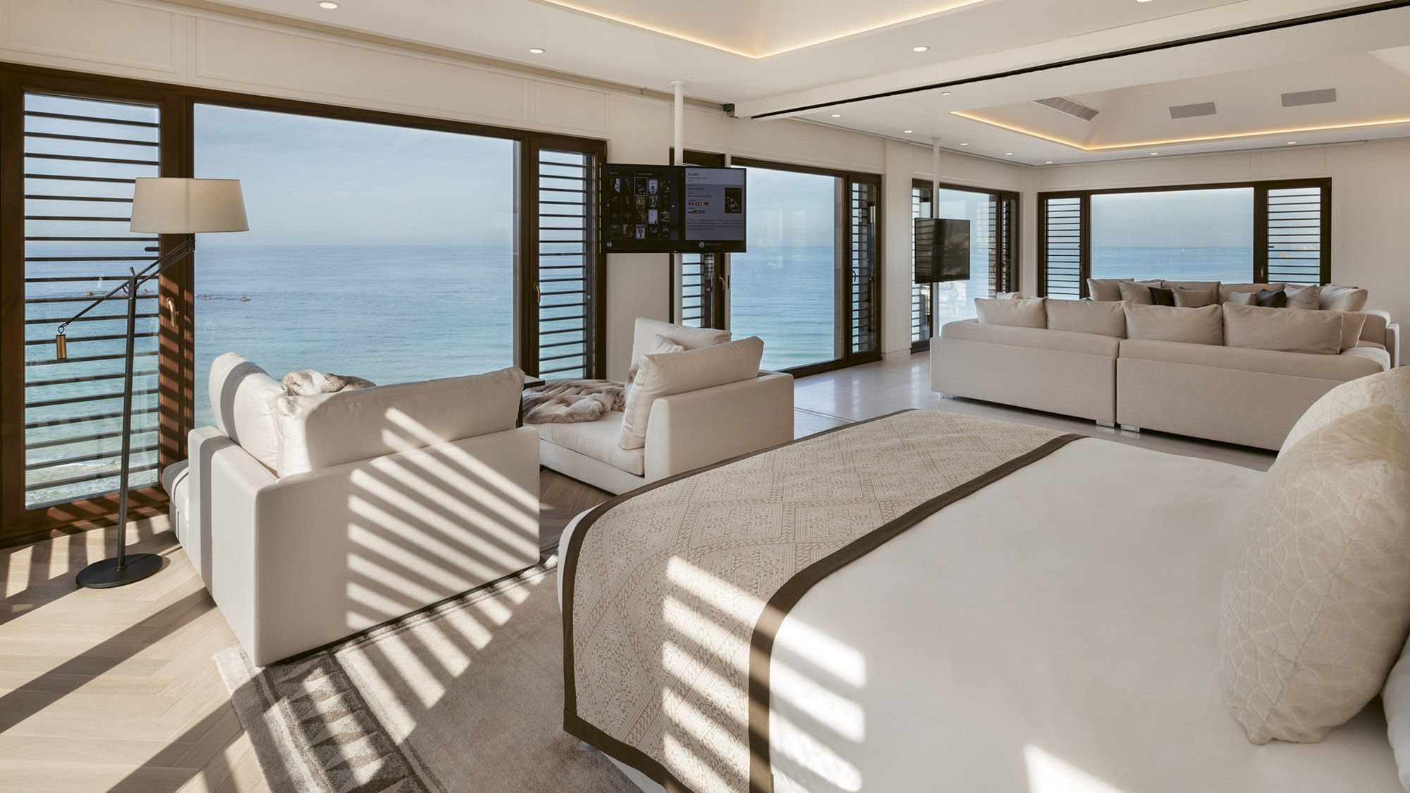 Presidential suite at the Setai Tel Aviv, housed in a 12th-century fortress that was also used as a prison and a police station.