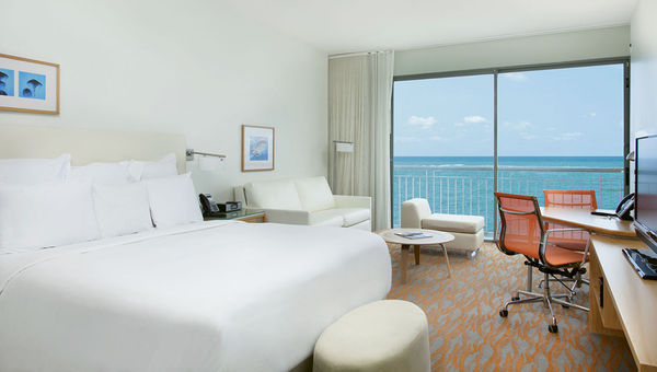 A poolside cabana guestroom at the resort in the Condado neighborhood.