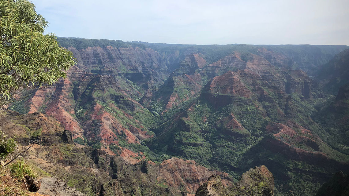 The Waimea Canyon on the island of Kauai.