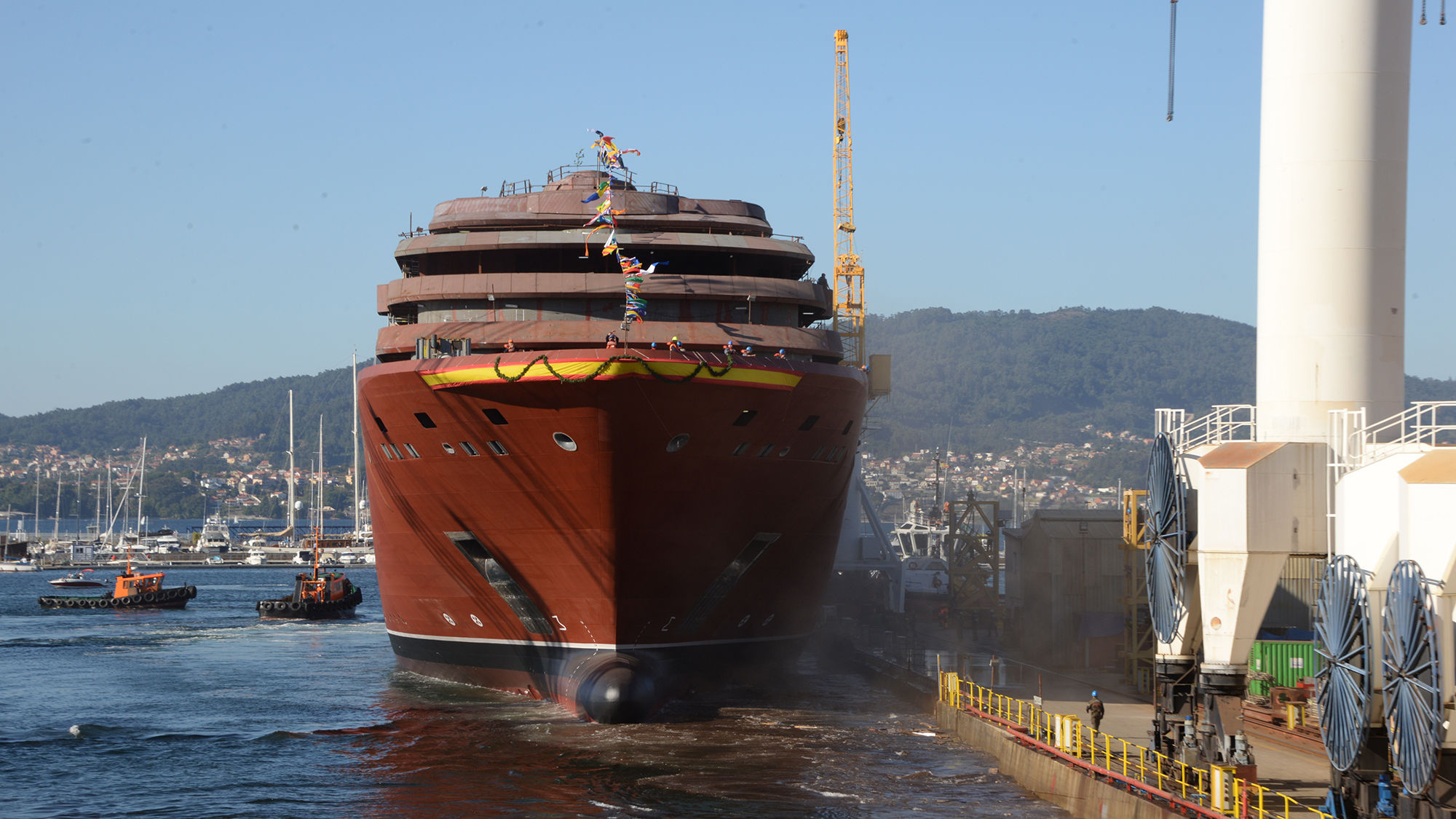Ritz-Carlton floats out first yacht