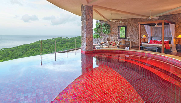 The Sanctuaries (or suites) at the Jade Mountain resort in St. Lucia are open to nature, and each features a private infinity pool. The Sanctuaries (or suites) at the Jade Mountain resort in St. Lucia are open to nature, and each features a private infinity pool.