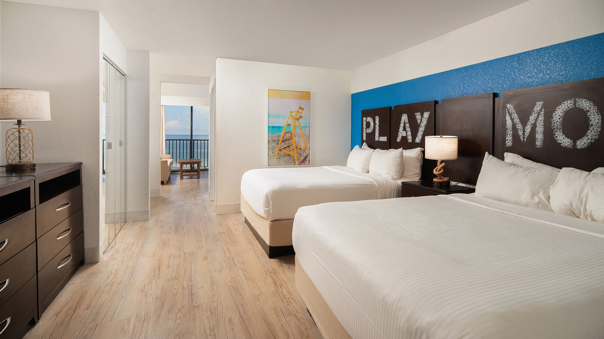 A redesigned guestroom at the Sirata Beach Resort.
