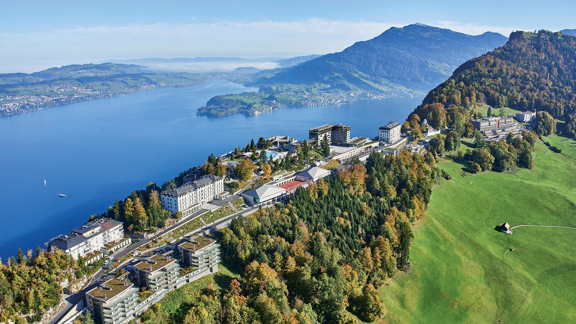 The Burgenstock Resort overlooking Lake Lucerne in Switzerland.