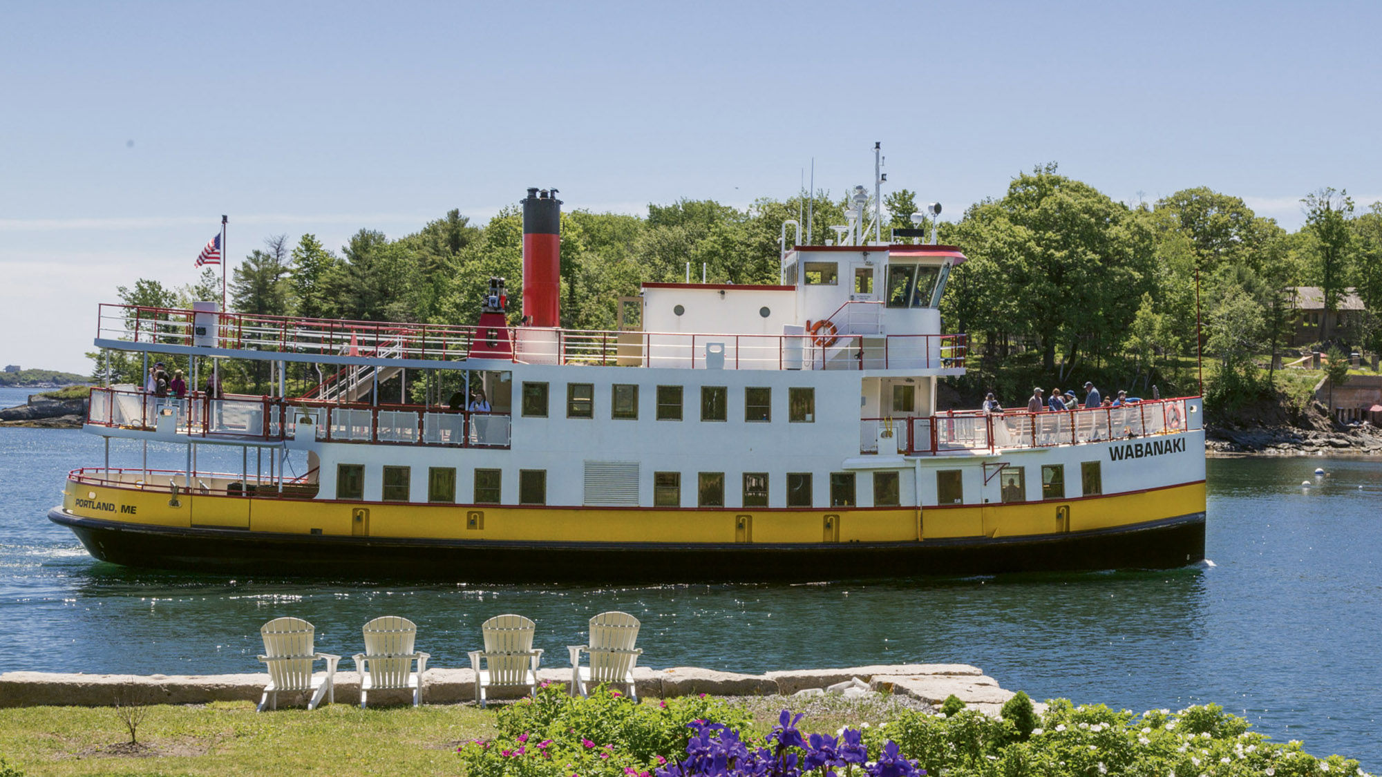 The ferry to Diamond Cove, where a former Army base is now private homes and an inn.