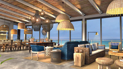 A rendering of the main area at Lekkerwater Beach Lodge, scheduled to open in April 2019.