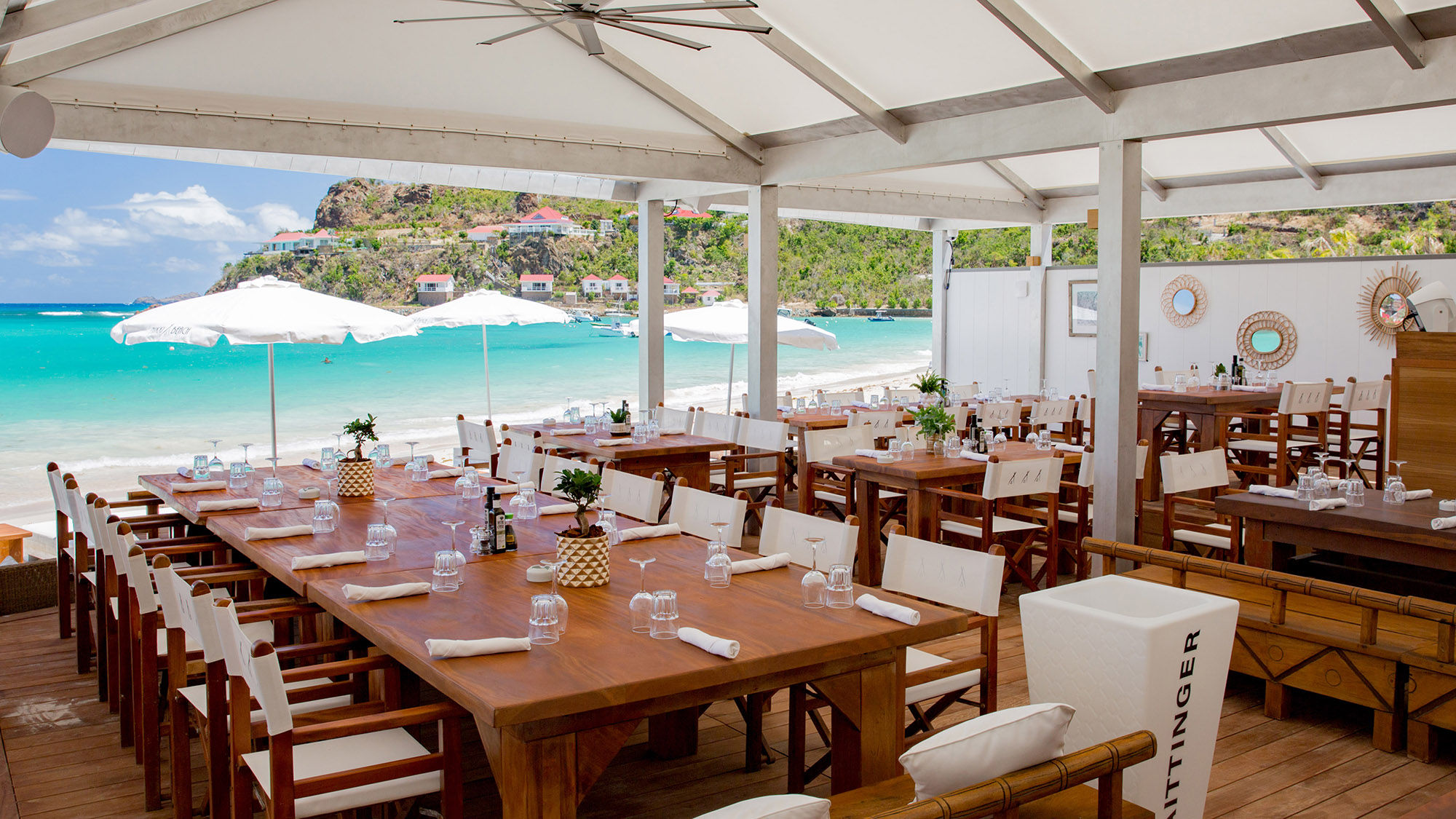 The dining area at Nikki Beach Saint Barth.