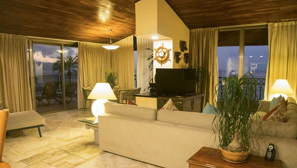 The living room of one of the resort’s presidential suites, which can accommodate up to six guests.