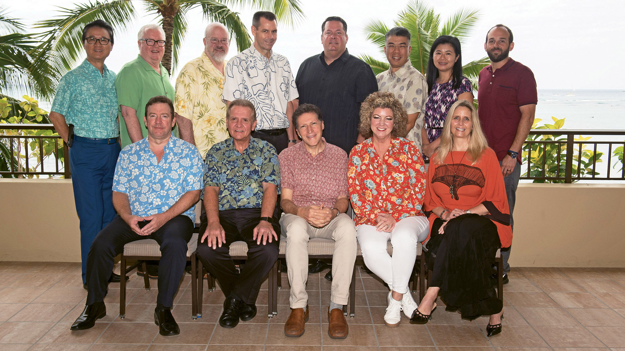 Back row, from left: Harris Chan, Marriott; Jerry Gibson, Hilton; Terry Jones, Essential Ideas; Peter Ingram, Hawaiian Airlines; Ray Snisky, Apple Leisure Group; David Hu, Classic Vacations; Jennie Ho, Delta Vacations; and Tovin Lapan, Travel Weekly. Front row, from left: Sean Dee, Outrigger Hotels and Resorts; Jack Richards, Pleasant Holidays; Arnie Weissmann, Travel Weekly; Jenn Lee, Travel Planners International; and Elizabeth Churchill, Churchill Group.