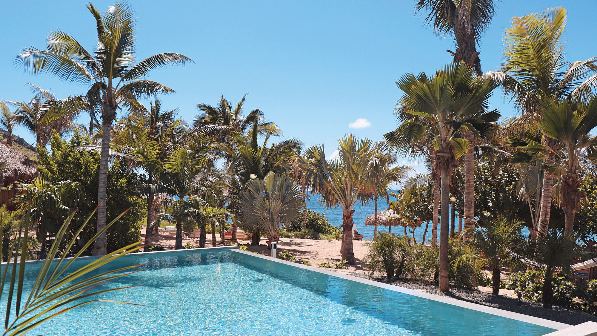 The beachfront pool added by the Hotel Le Toiny as part of its renovations after Hurricane Irma.