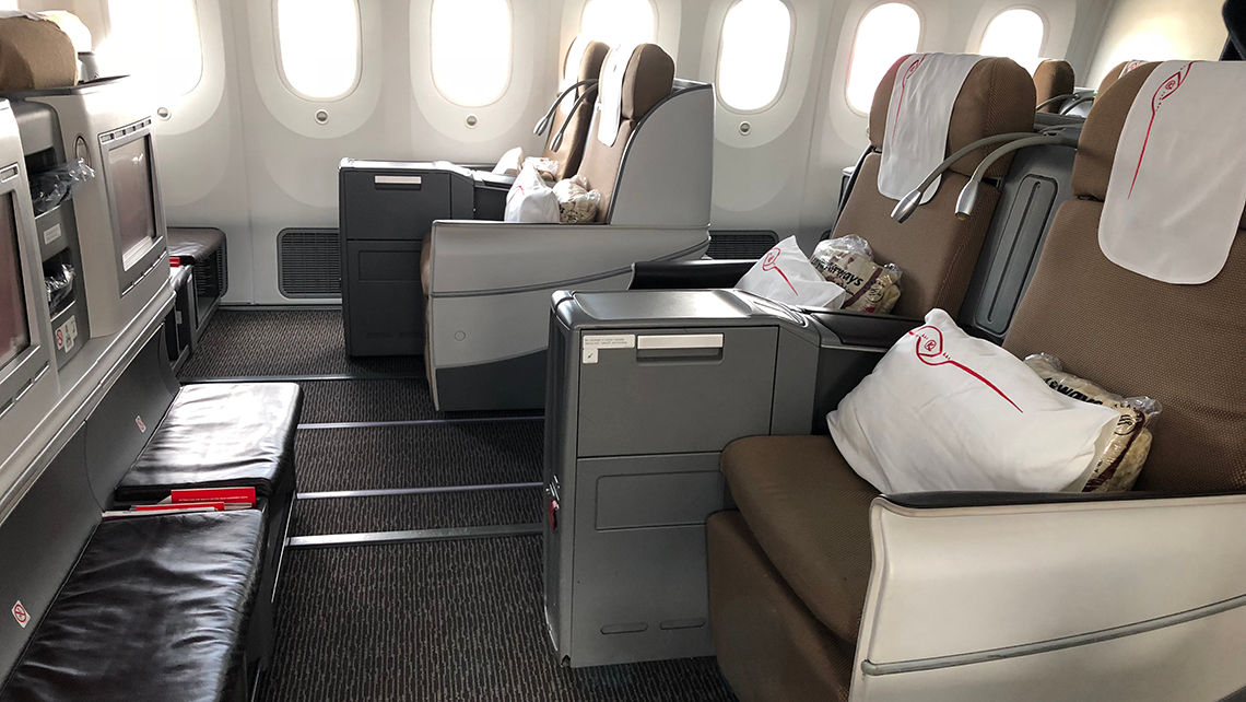 The business class on Kenya Airways' Boeing 787.