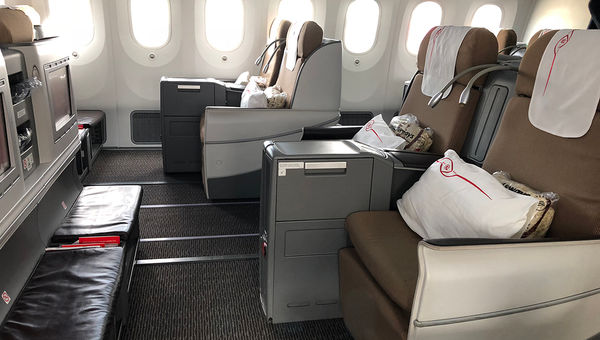 The business class on Kenya Airways' Boeing 787. The business class on Kenya Airways' Boeing 787.