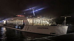 The AmaPrima, docked in Amsterdam, prepares to set sail on a 10-day cruise through the Netherlands and Belgium.
