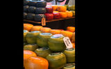 Another Dutch staple, cheese, at a Saturday morning street market in Middelburg.