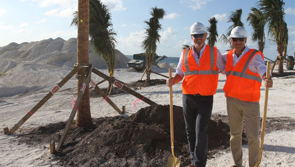 MSC Cruises executives Pierfrancesco Vago and Gianluca Suprani planting the first trees on Ocean Cay. MSC Cruises executives Pierfrancesco Vago and Gianluca Suprani planting the first trees on Ocean Cay.