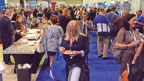 The busy CruiseWorld trade show floor.