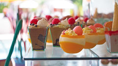 Destinations editor Eric Moya visited Turks and Caicos to attend the eighth annual Caribbean Food & Wine Festival, held throughout Providenciales from Nov. 1 to 4. Pictured, the dessert display for Sunday brunch at the Shore Club.