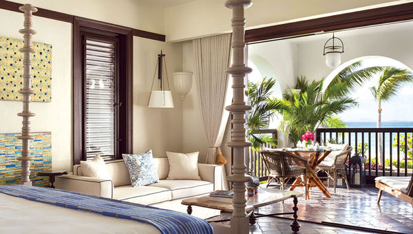A beachfront one-bedroom suite at the Belmond Cap Juluca, which will reopen Dec. 15.