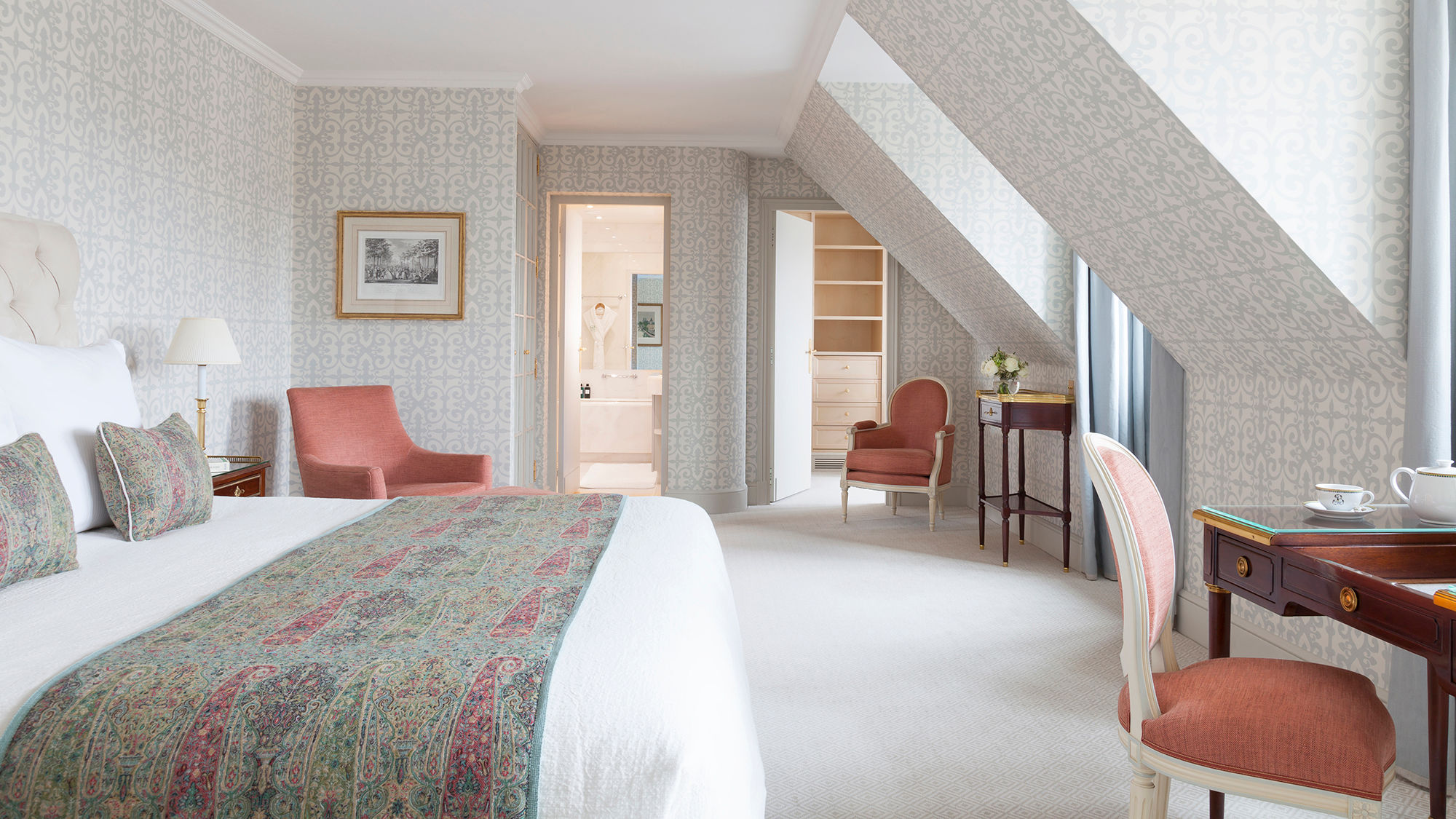 A renovated suite at Le Bristol Paris.