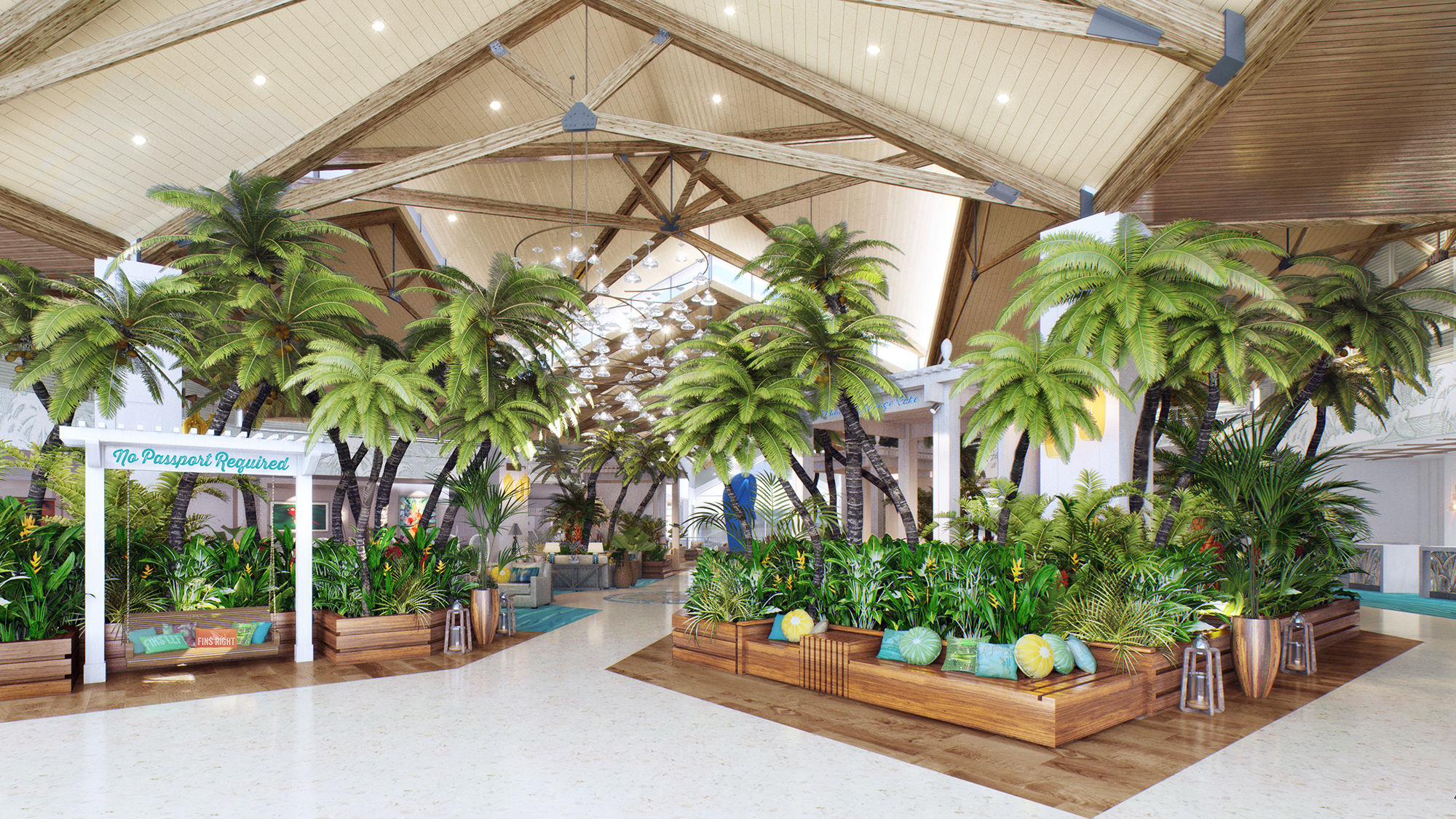 Rendering of the lobby at the Margaritaville Hotel in Orlando.
