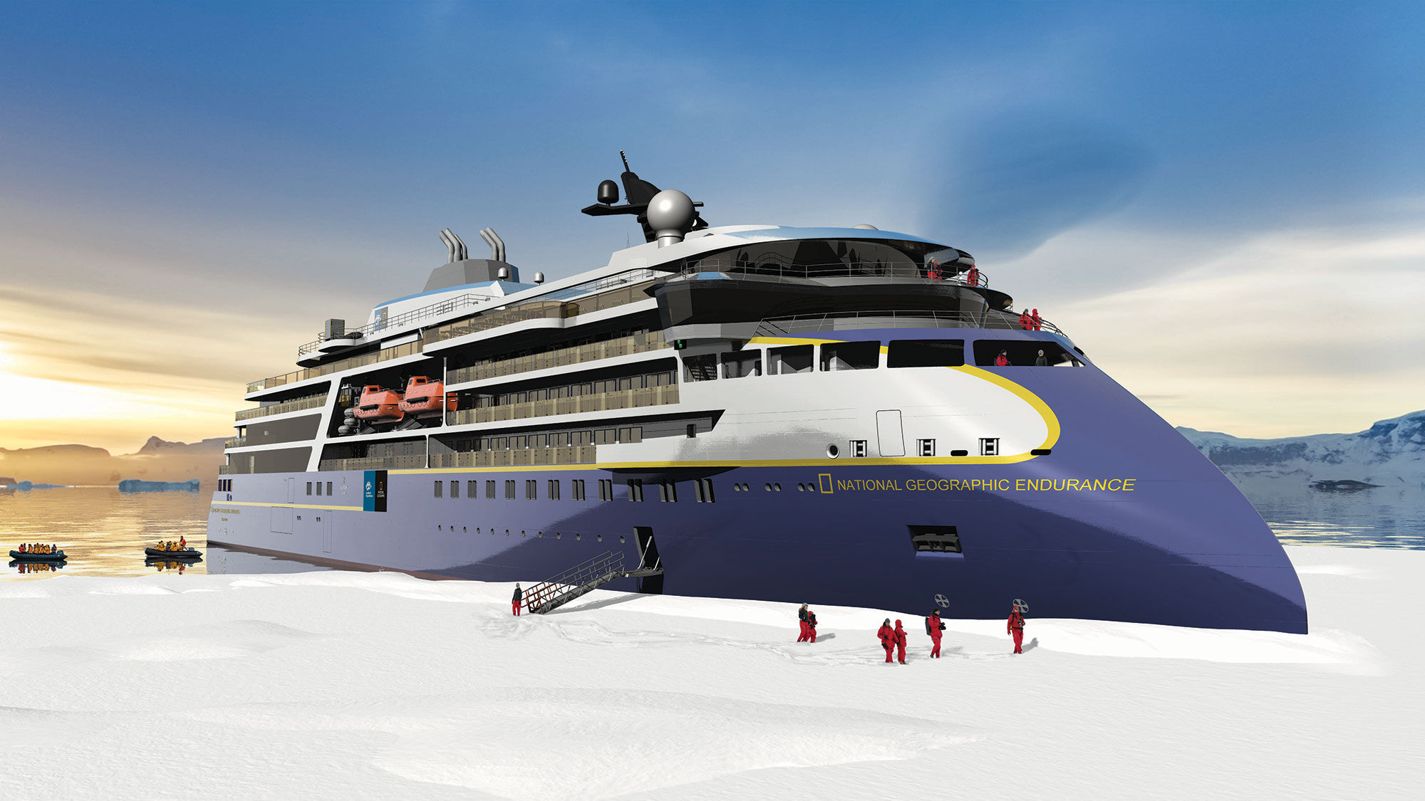 Slated for delivery in 2020, the 126-guest National Geographic Endurance will be Lindblad's first polar build.