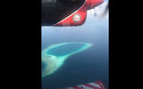 View from a seaplane flying between the hundreds of islands in the Maldives.