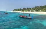 Looking toward the beach at Four Seasons Resort Maldives Landaa Giraavaru.