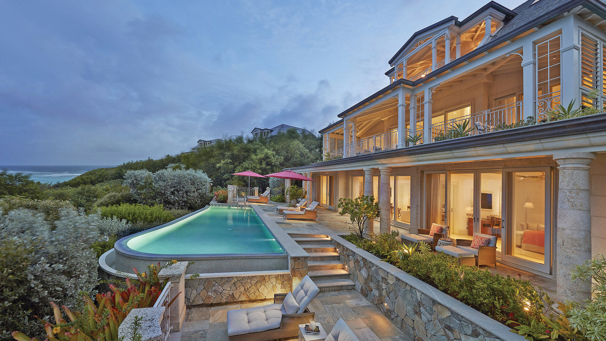 The private infinity pool at one of six Lagoon Villas at the Mandarin Oriental, Canouan in the Grenadines.