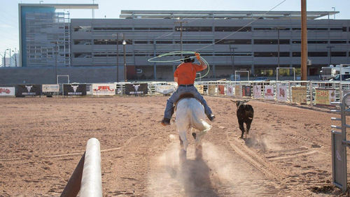 To cater to rodeo guests, the Plaza is opening the only permanent equestrian center in downtown Las Vegas. To cater to rodeo guests, the Plaza is opening the only permanent equestrian center in downtown Las Vegas.