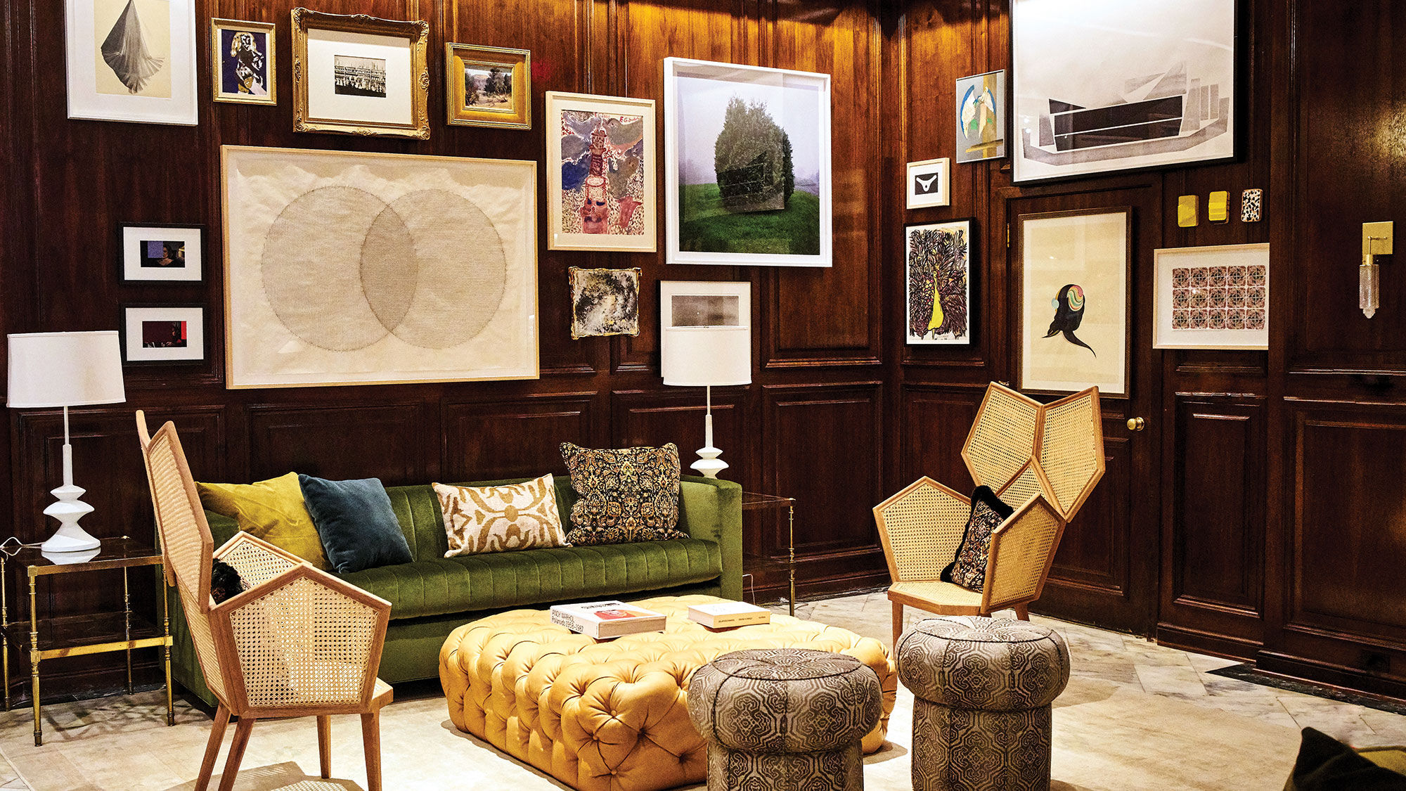 The Adolphus in Dallas hosts cultural conversations in its art-filled French Salon Room.