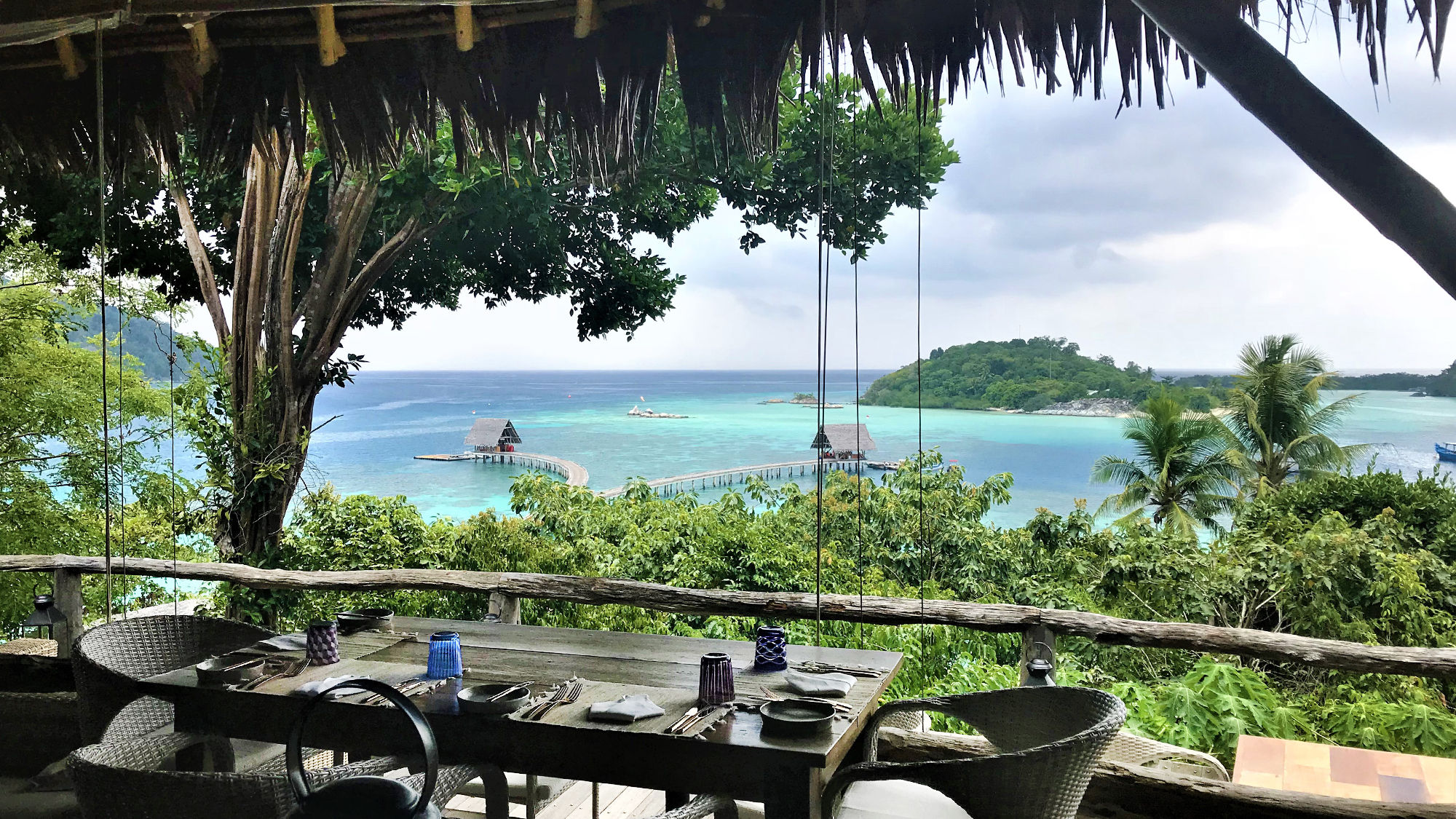 The view from Treetops restaurant in Bawah Reserve.
