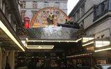Holiday displays at the entrance to the Savoy.