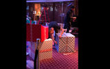 Workers aboard the Nieuw Statendam were covering the statue in the base of its atrium with a holiday decoration formed by wrapped presents in the shape of a tree.