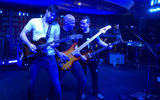 Musicians in the house band at the new Rolling Stones Rock Room on the Nieuw Statendam.