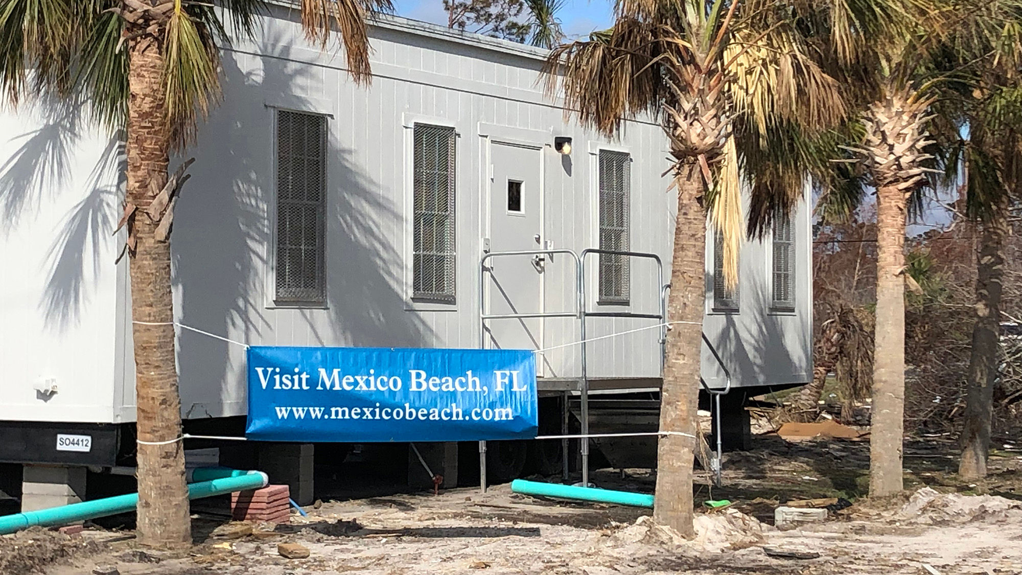 The temporary Welcome Center in Mexico Beach, Fla., opened on Dec. 4.