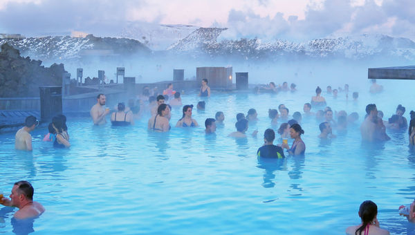 The Blue Lagoon geothermal spa is a popular tourist destination in Iceland.