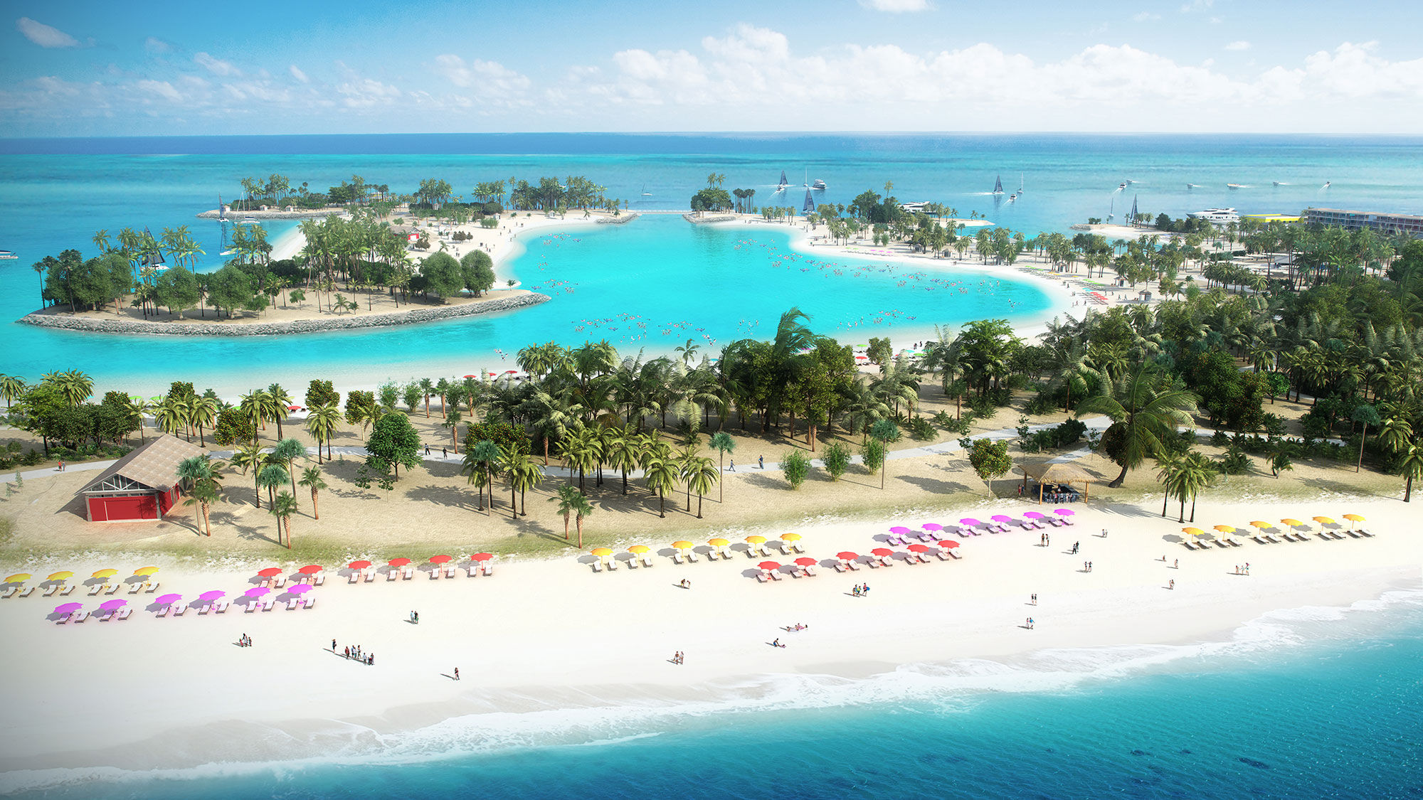 A rendering of beaches on Ocean Cay Marine Reserve.