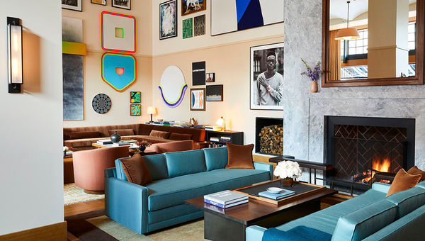 The lobby of the Shinola Hotel in Detroit. The lobby of the Shinola Hotel in Detroit.