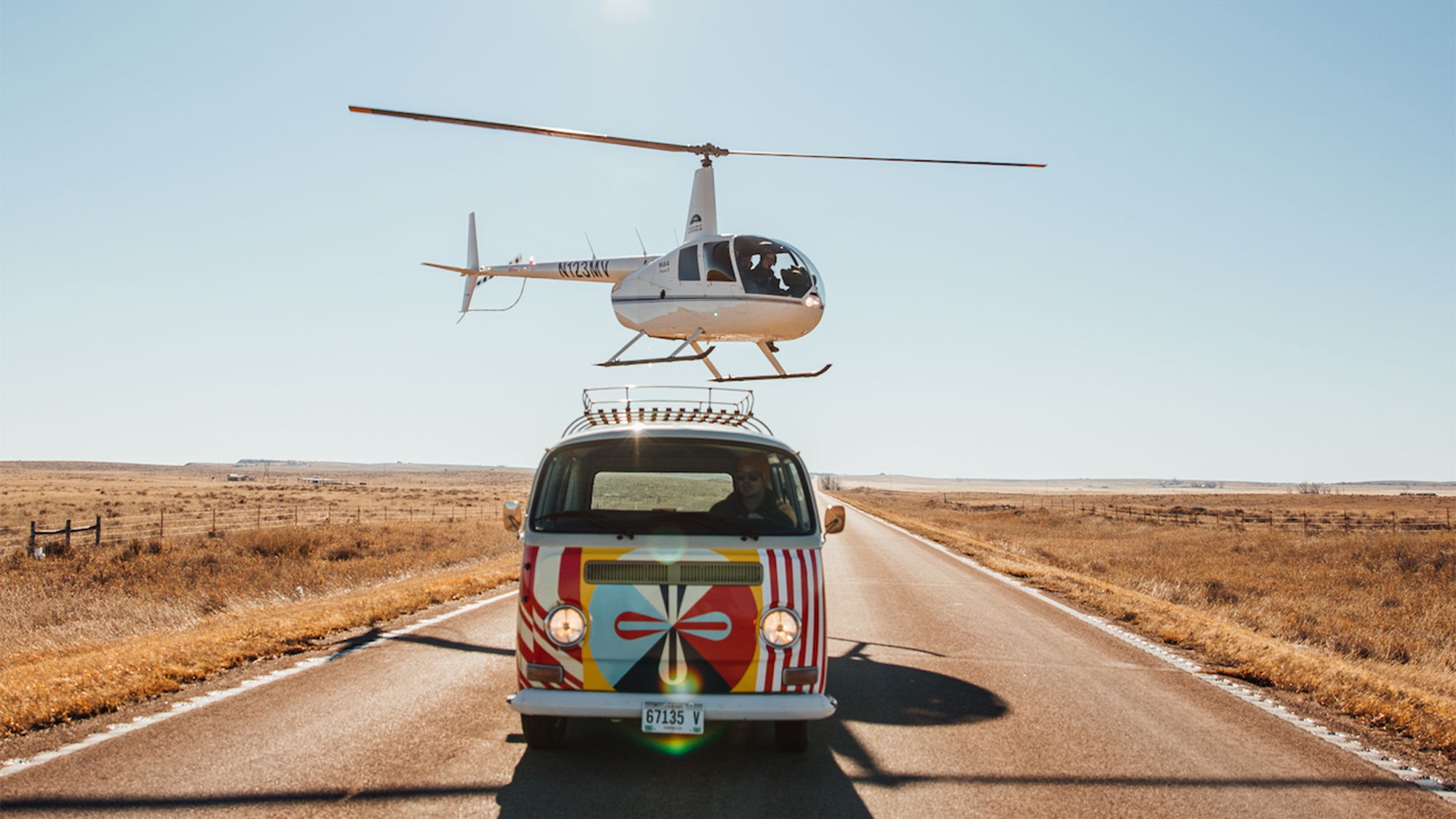 The Volkswagen bus that's part of Brand USA's "United Stories" campaign.