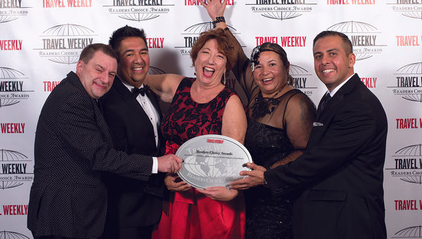 Darren Dolan, Javier Yataco, Michele Saegesser, Martha Troncoza and Erik De La Cruz of Viking Cruises, winner for River Cruising and River Cruise Sales & Service.