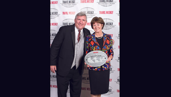 Travel Weekly’s Bob Sullivan and Alison Metcalfe of Tourism Ireland.