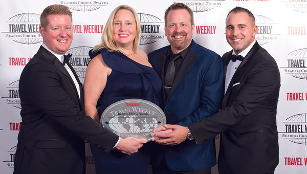 Kevin McCullough, Tracee Adams, John Van den Heuvel and Brennan Quesnele of Gogo Vacations, winner in the Group Packaged category.