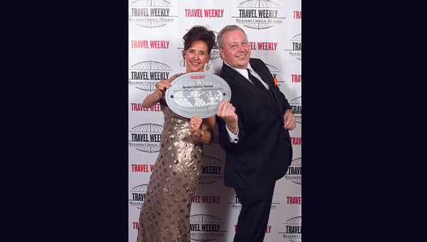 Dondra Ritzenthaler and Ron Gulaskey of Celebrity Cruises.