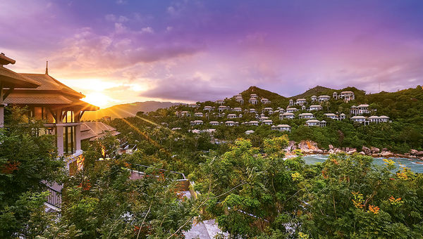 The resort sits in a basin surrounded by hills. The resort sits in a basin surrounded by hills.