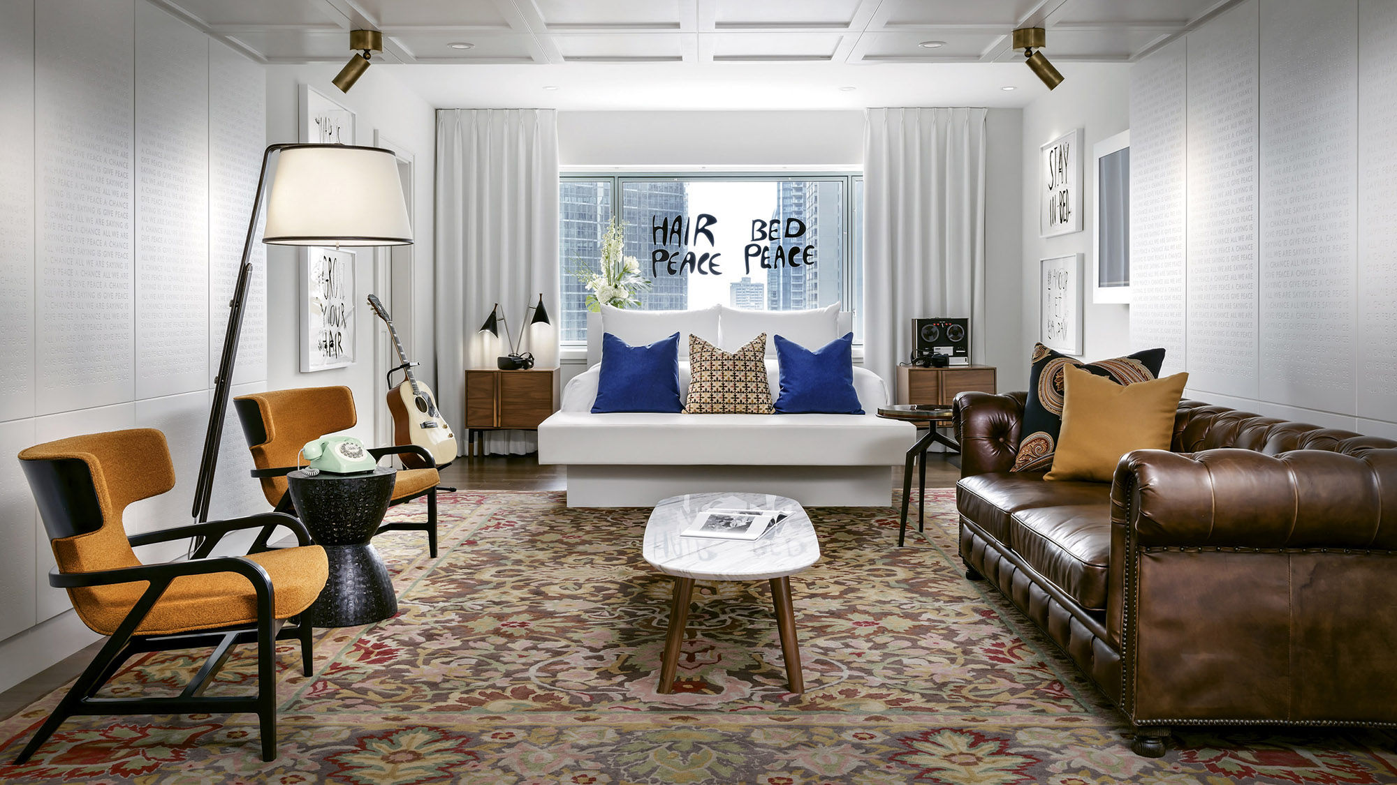 The John Lennon and Yoko Ono Suite at the Fairmont, the Queen Elizabeth, where the duo held one of their bed-ins.