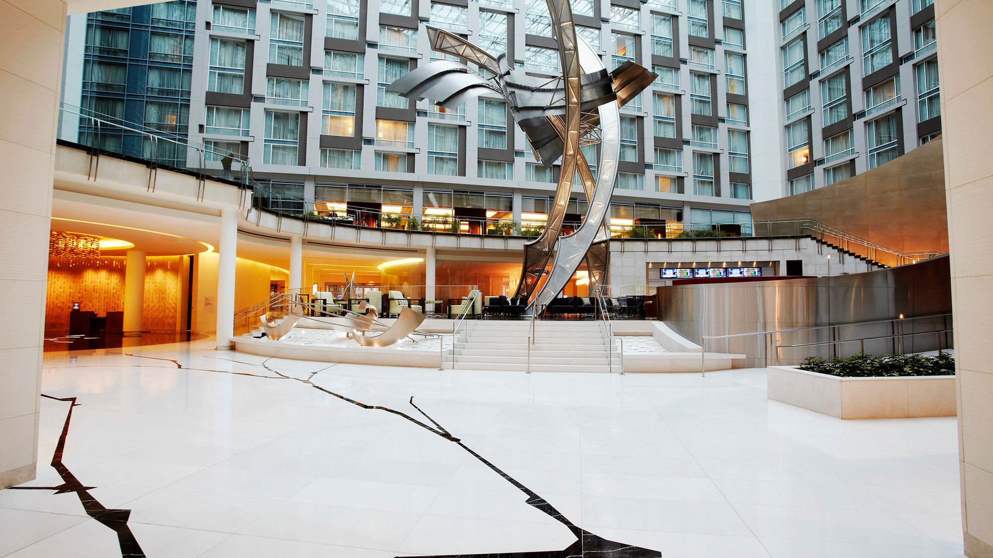 The lobby in the Marriott Marquis Washington, DC.