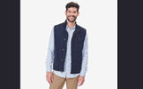 This versatile garment includes pockets, pockets and more pockets (seven in all). Great for layering, the Bluffworks Quilted Travel Vest is roomy enough to go over a sweater or even a blazer while it can also be worn as a lightweight stand-alone. Its quick-dry polyester construction is machine washable, water repellent and wrinkle resistant, which makes it easily packable or, in a literal pinch, stuffable. It also features a full zipper, double-snap collar for wind resistance and cord-zipper pocket pulls.
