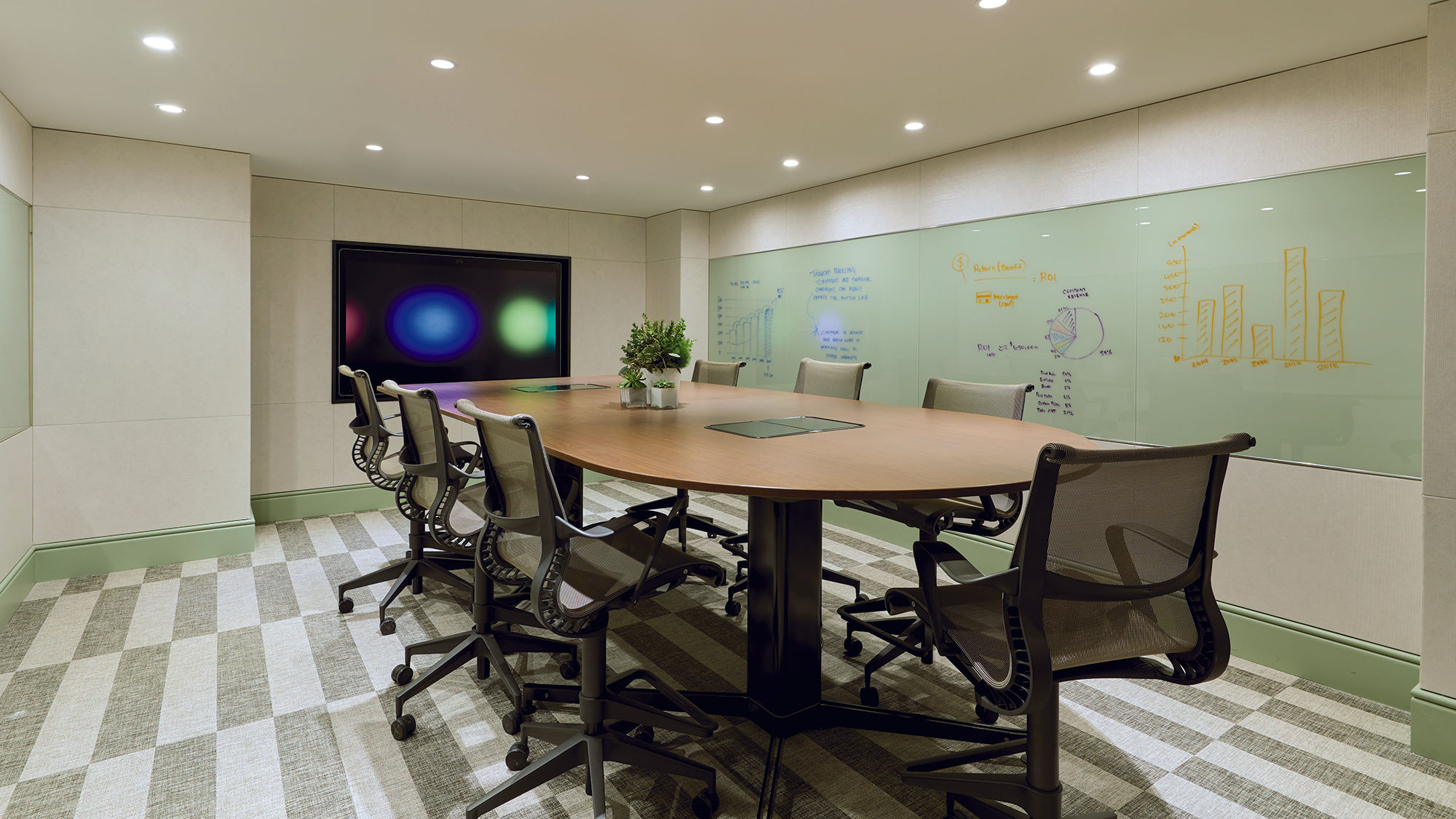 The Ideation Studio caters to small and midsize groups with high-tech facilities in a variety of layouts.