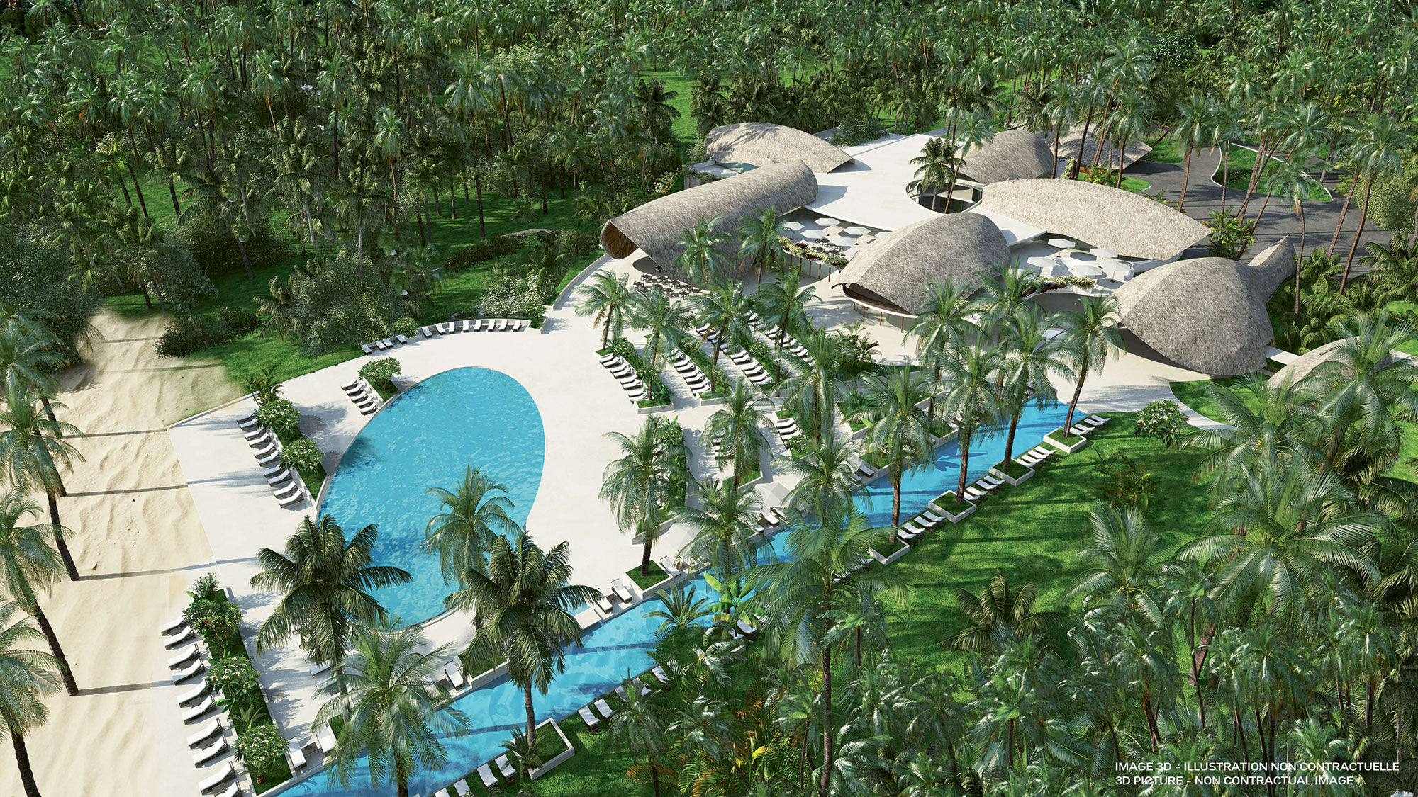 A rendering of the Club Med Miches, which is opening this fall on the northeast coast of the Dominican Republic.