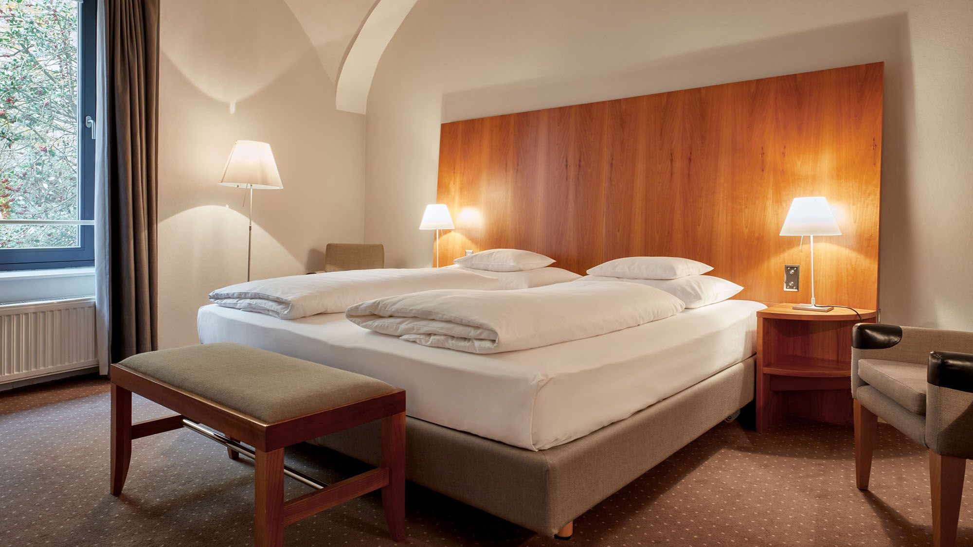 One of the new guestrooms at Das Trieste in Vienna.