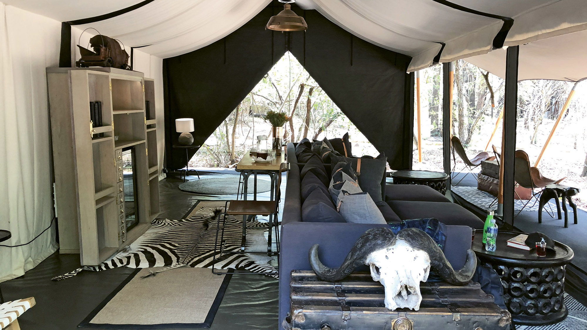 The arrival tent at the Jock Safari Lodge inside South Africa’s Kruger National Park.